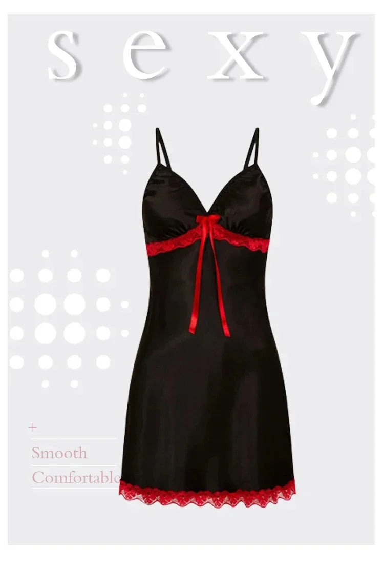 Women Sexy Sleepwear Silk Satin Nightwear Slip Dress Sleeveless Pajamas Nightgown Plus Size Nightwear Comfortable
