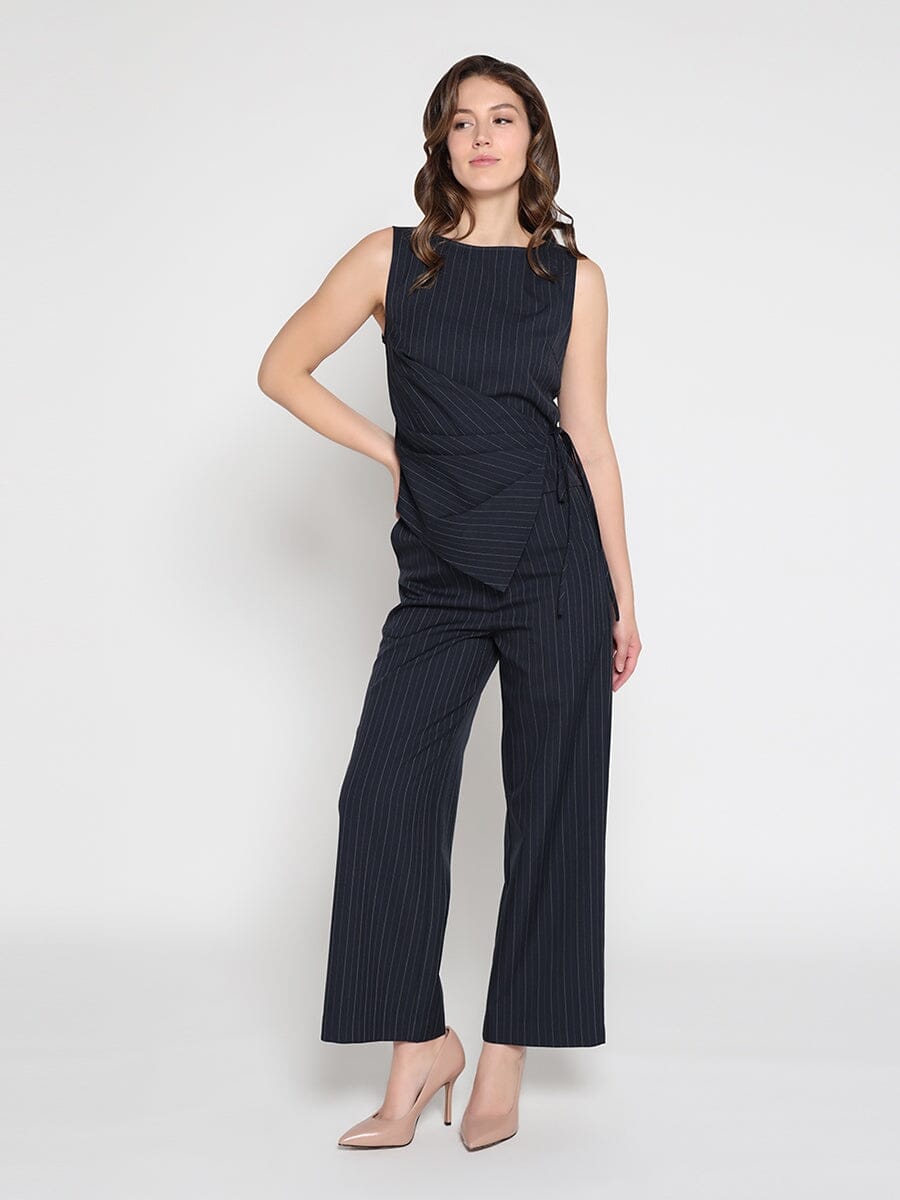 Gracia Fashion Women's Elastic back straight fit casual pants