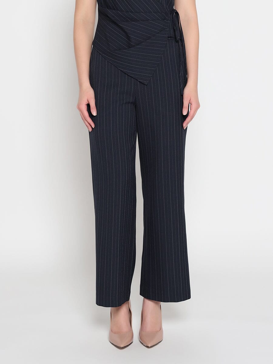 Gracia Fashion Women's Elastic back straight fit casual pants