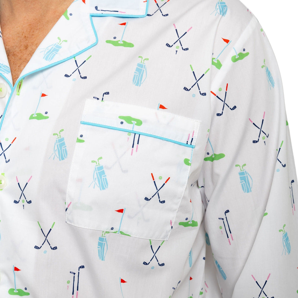 Men's Golf Long PJ Set - Organic Cotton Poplin