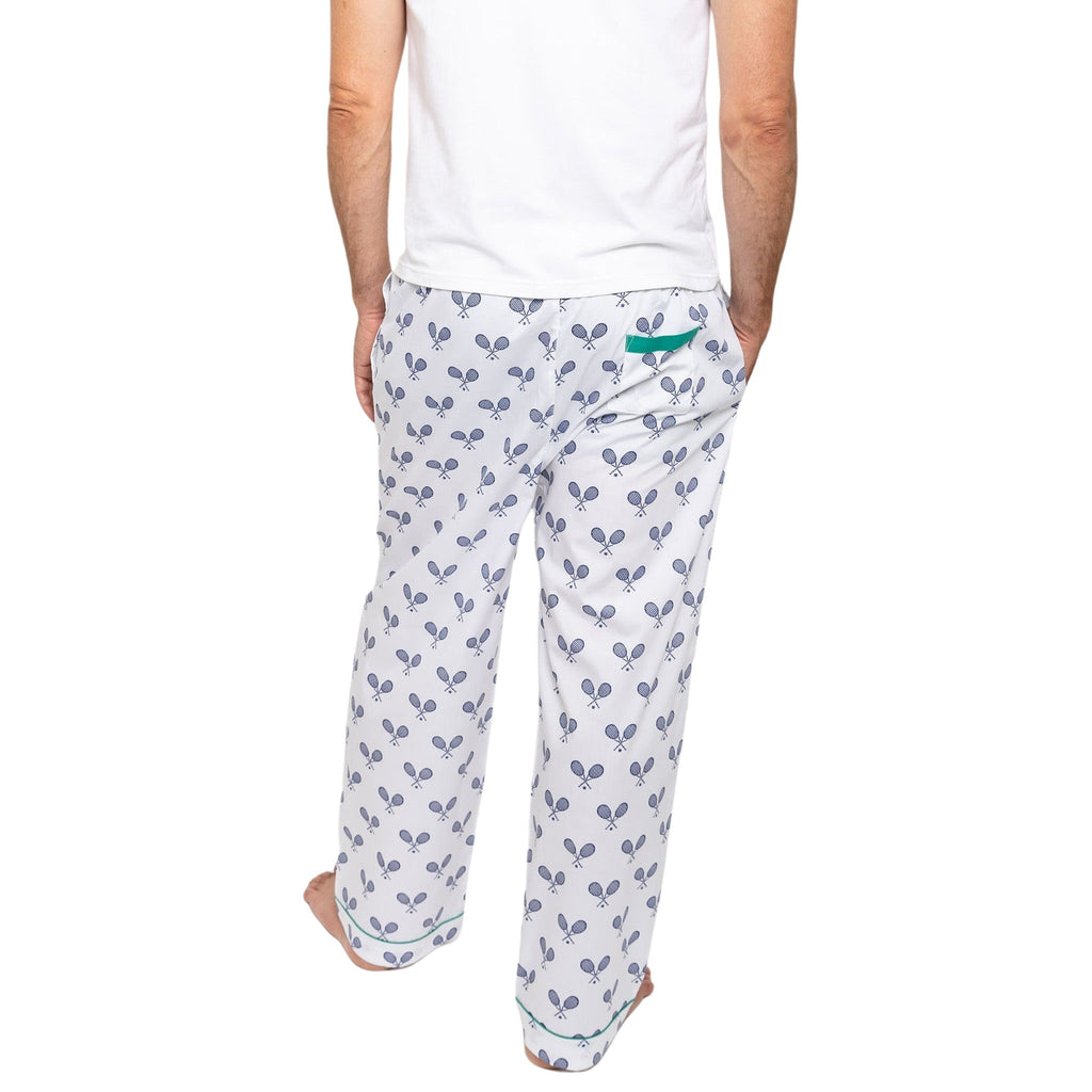 Men's Tennis Navy PJ Pants - Organic Cotton Poplin