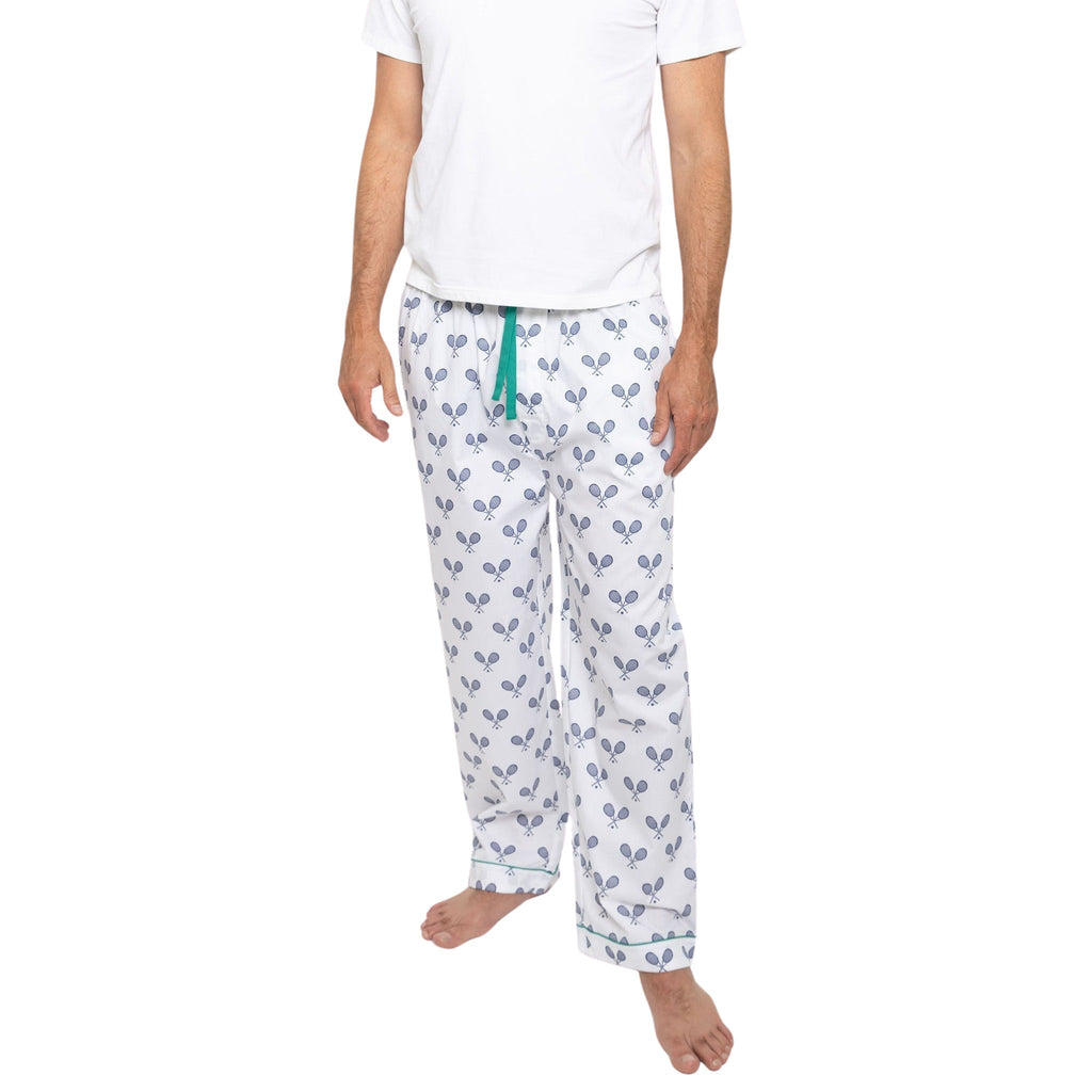 Men's Tennis Navy PJ Pants - Organic Cotton Poplin