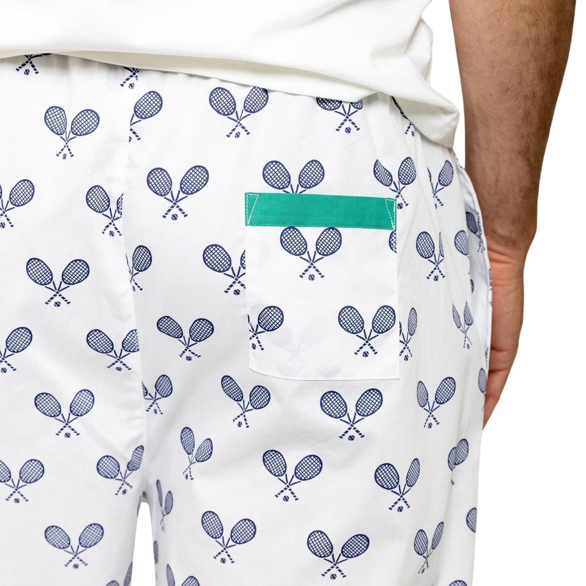 Men's Tennis Navy PJ Pants - Organic Cotton Poplin