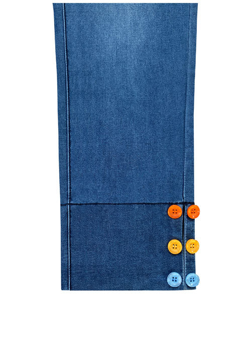 Button Cuff Capri Pants